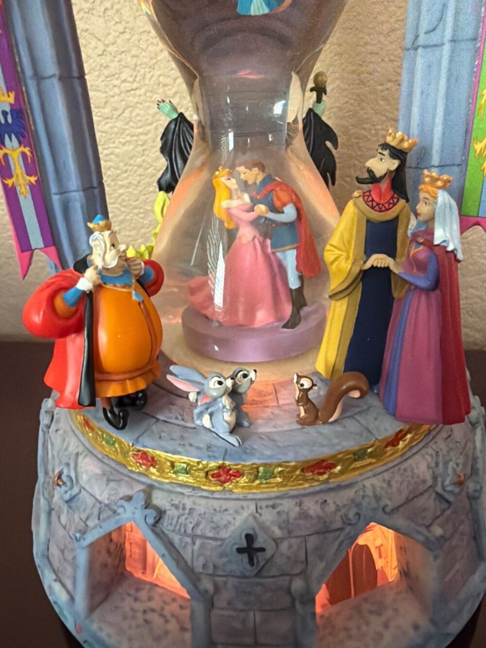 2003 Disney Catalog Sleeping Beauty Hourglass Light Up Musical Aurora Maleficent - Picture 9 of 17